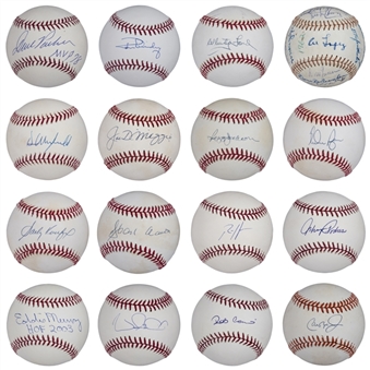 Lot of (16) Signed Baseball Collection Including DiMaggio, Koufax, & Aaron (PSA/DNA, Tristar, MLB Authenticated, Steiner, JSA)